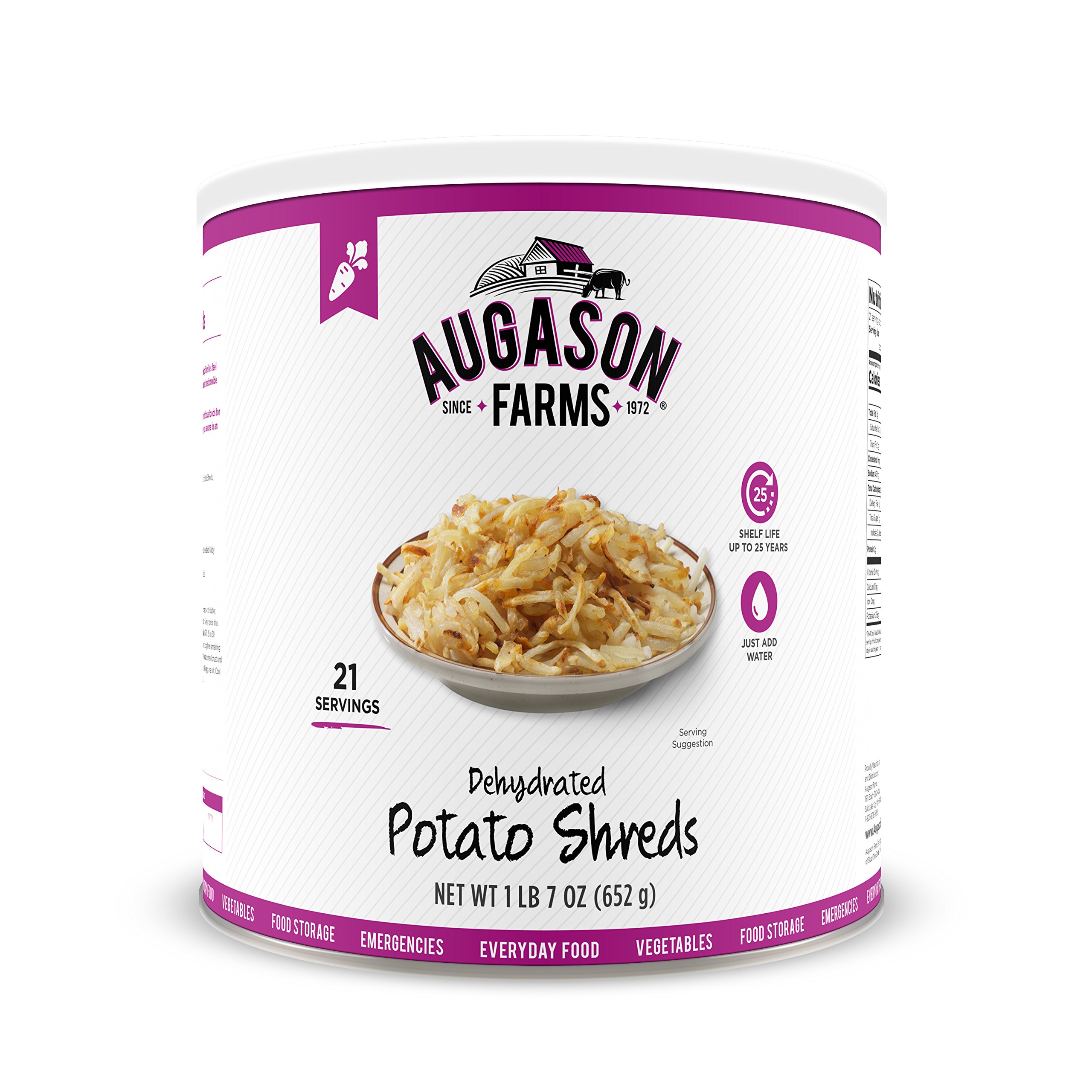 1-lb 7-oz Augason Farms Dehydrated Potato Shreds $8.14 + Free Ship w/Prime