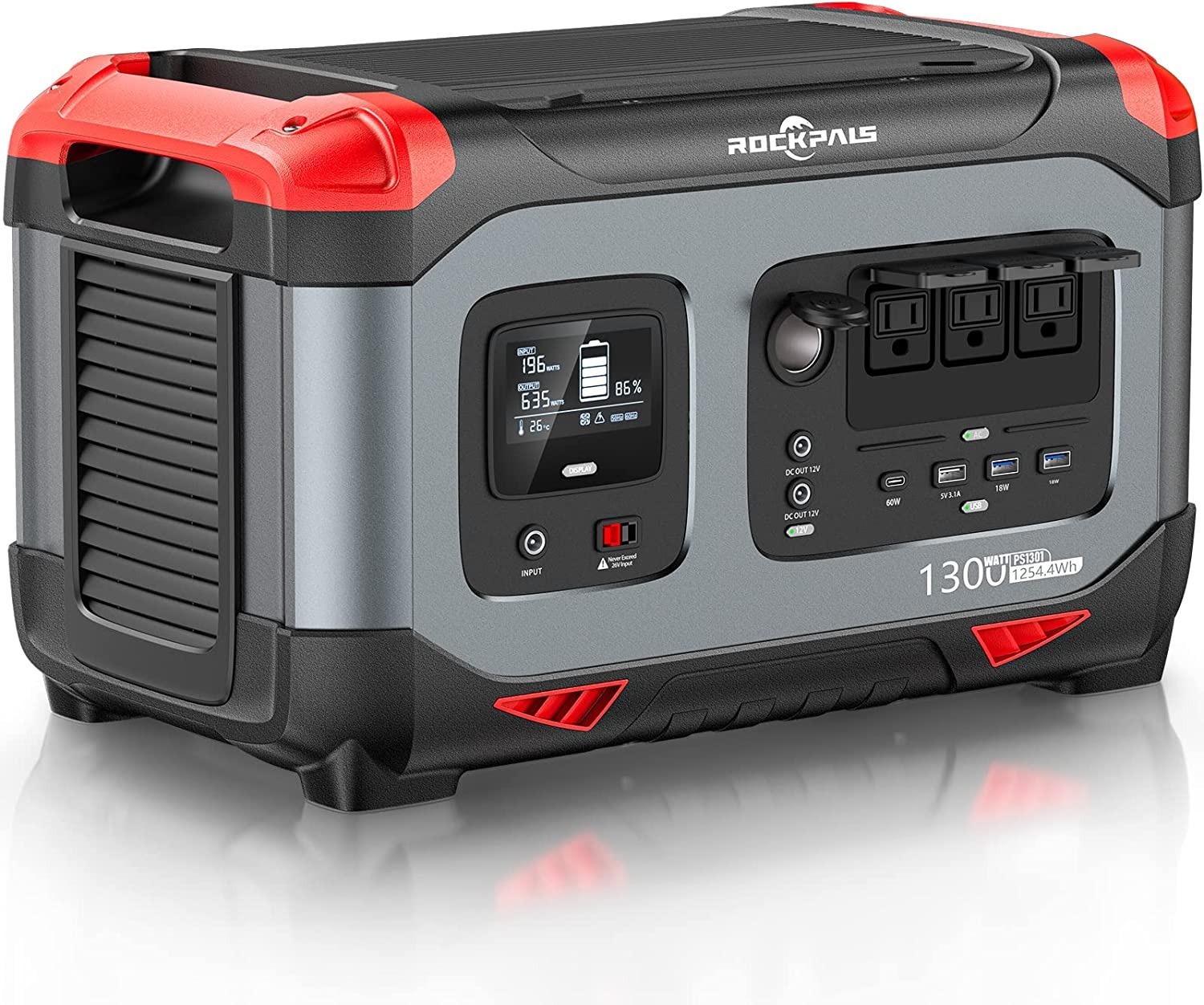 ROCKPALS 1300W/1254Wh LiFePO4 Portable Power Station $560 + Free Shipping