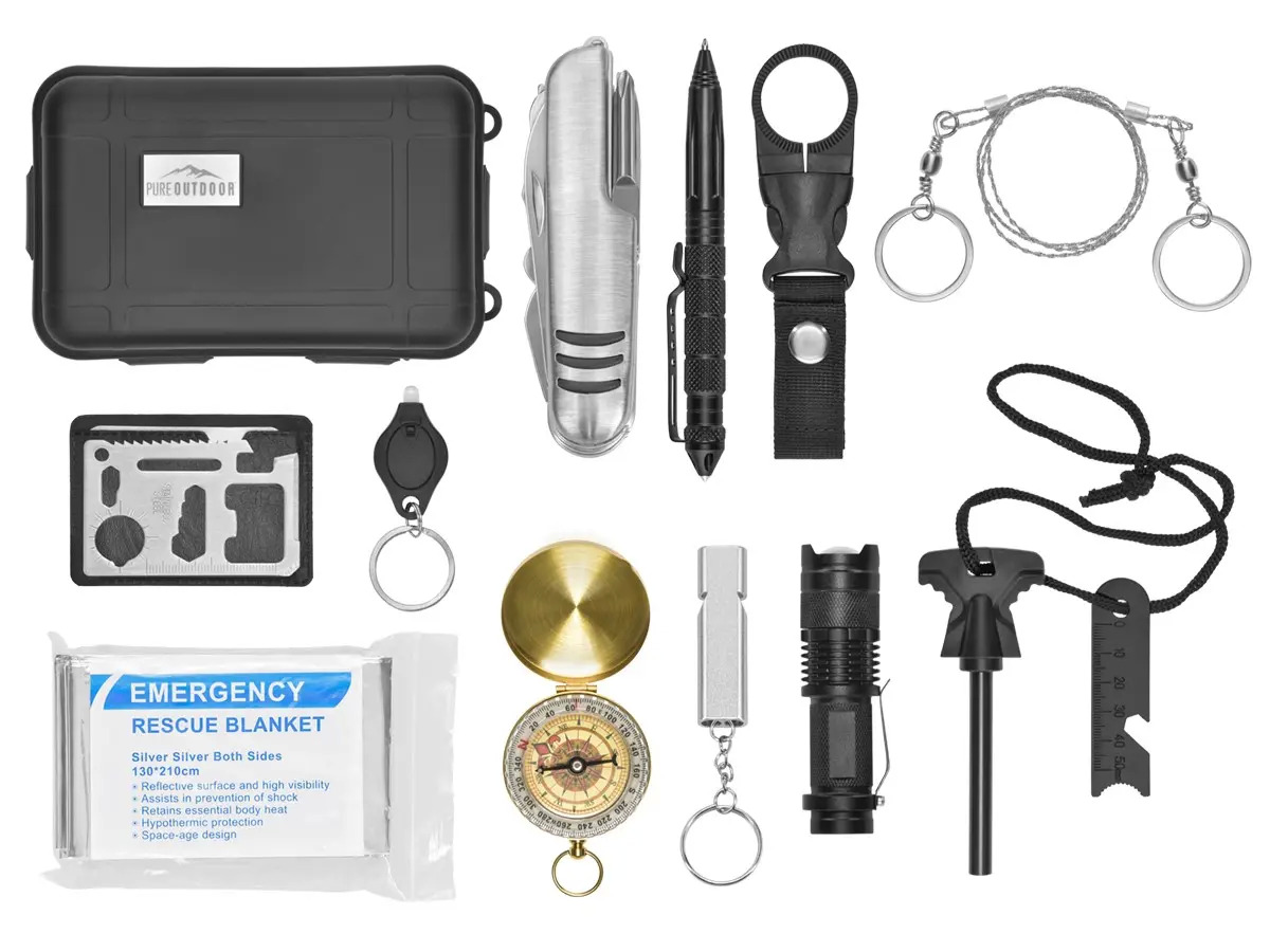 Pure Outdoor by Monoprice Compact 33 function Survival Gear Kit, Multi-functional Knife & carry case $22.78 + Free Shipping
