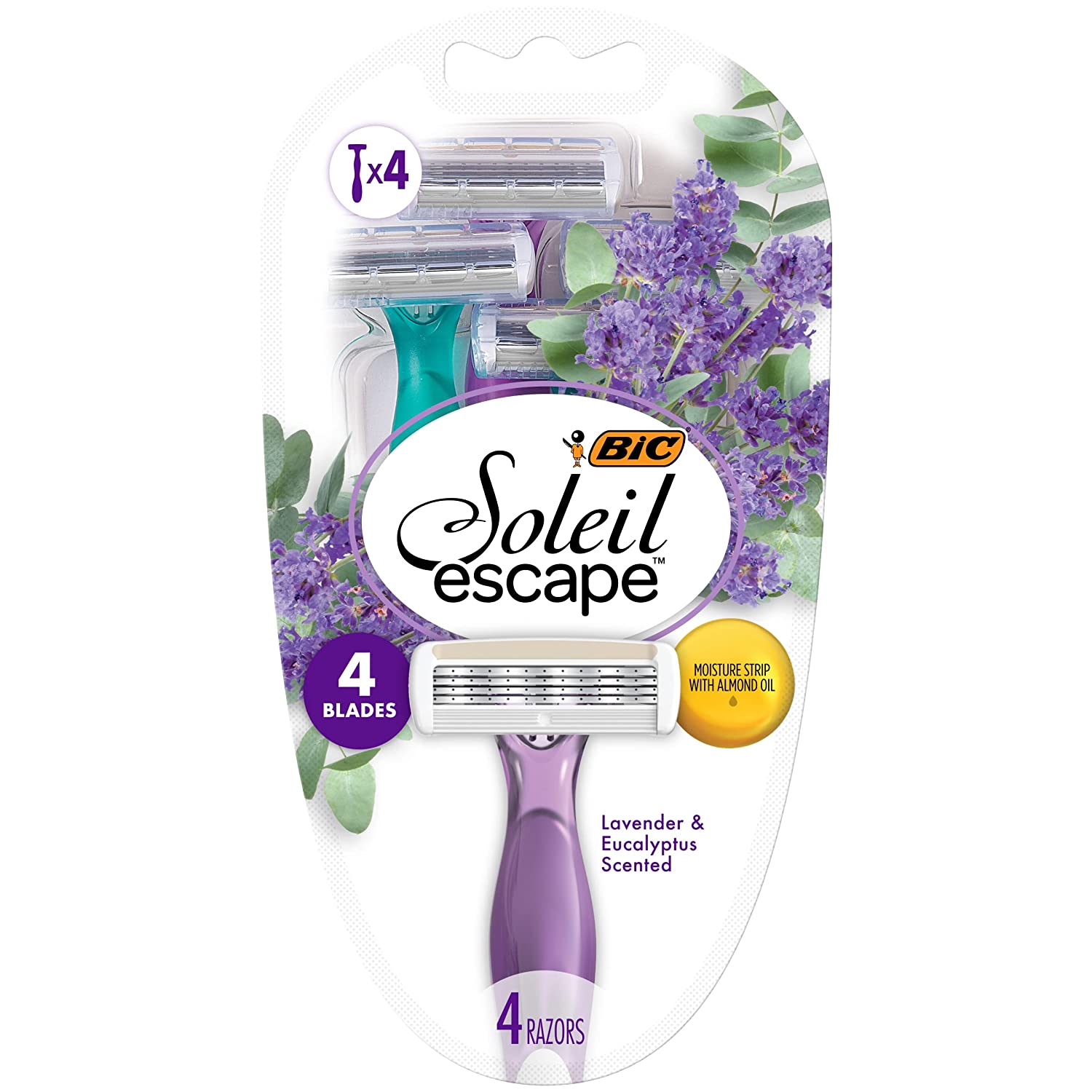 4 Ct. Pk. BIC Soleil Escape Women's Disposable Razors (Lavender & Eucalyptus Scented) $3.07 & More w/s&s