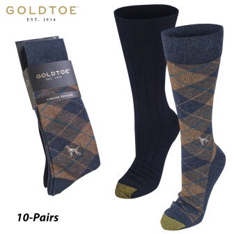 10-PAIR: Gold Toe Dog & Blackwatch Ribbed Crew Socks (L) $17.99 + Free Shipping