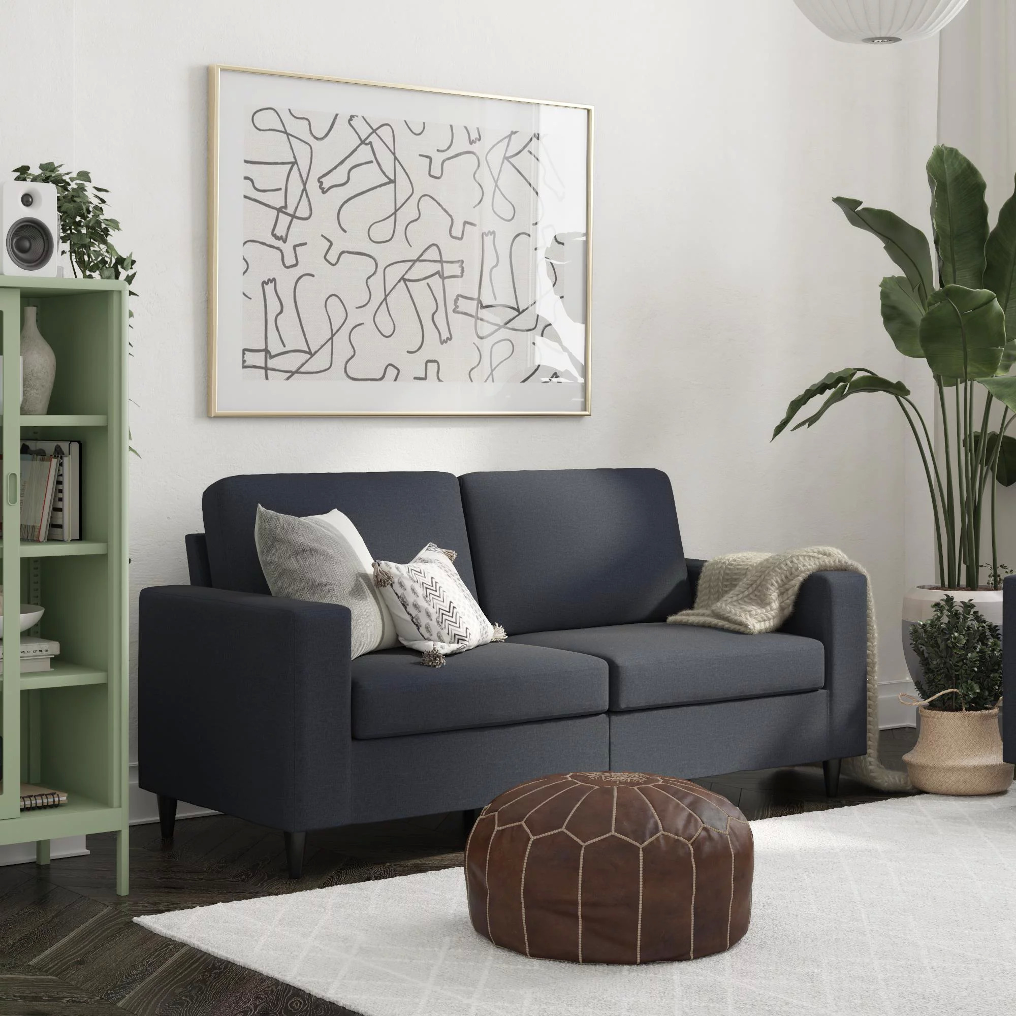 75" DHP Cooper 3-Seater Sofa Couch (Blue Linen or Green Velvet) $198 + Free Shipping