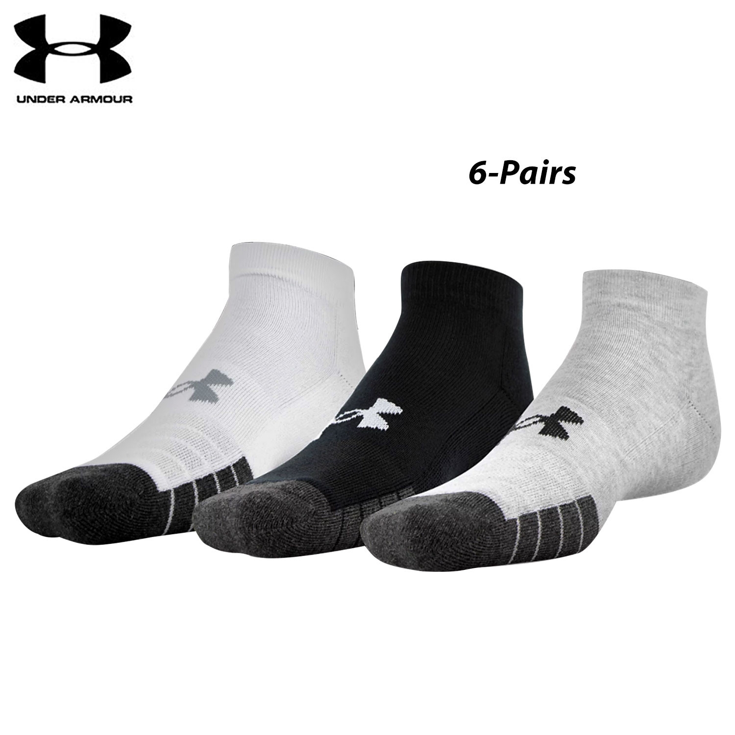 6 Pairs Under Armour Performance Tech LowCut Men's Socks (L) 18.00