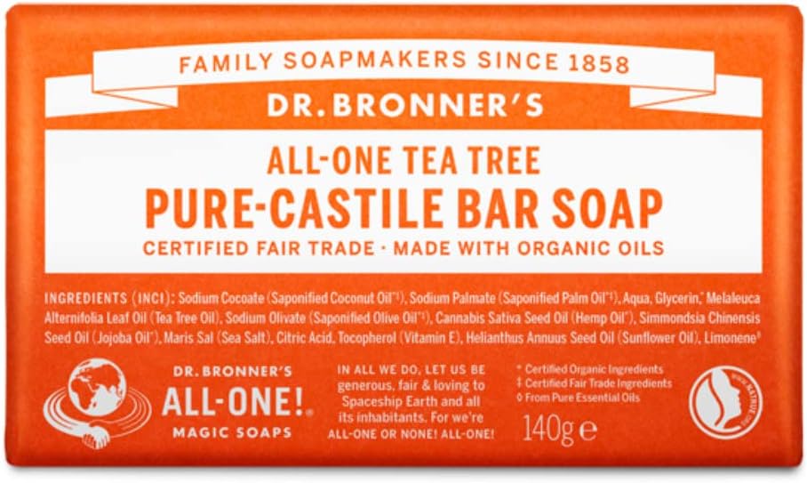 5-Oz Dr. Bronner's All-One Tea Tree Pure-Castile Bar Soap 3 for $7.90 w/ S&S + Free Shipping w/ Prime or on $35+
