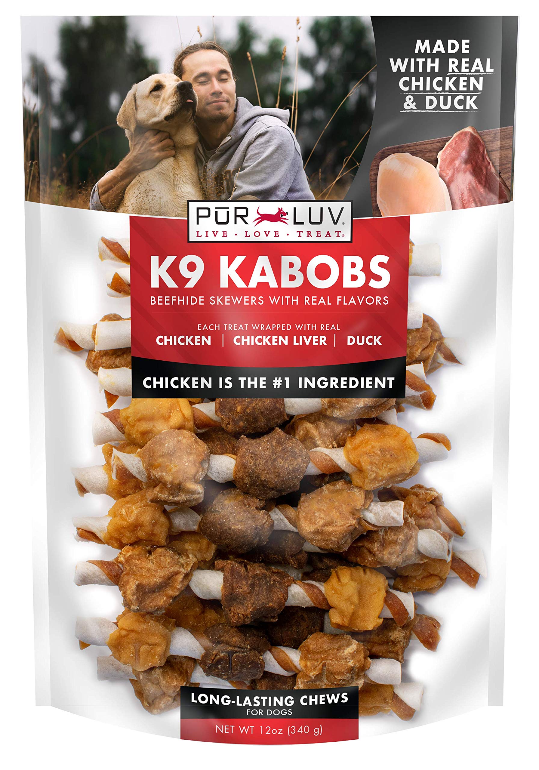 12Oz Pur Luv K9 Kabob Dog Treats (Chicken & Duck) 3.30 + Free