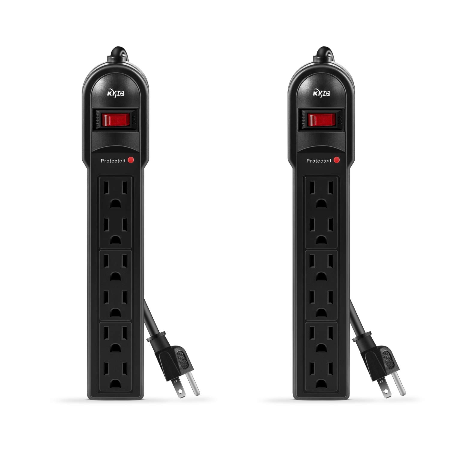 2-Pack KMC Outlet Surge Protector Power Strip 600 Joule, Overload Protection, 2-Foot Cord $5.49 + Free Shipping w/ Prime or on $35+