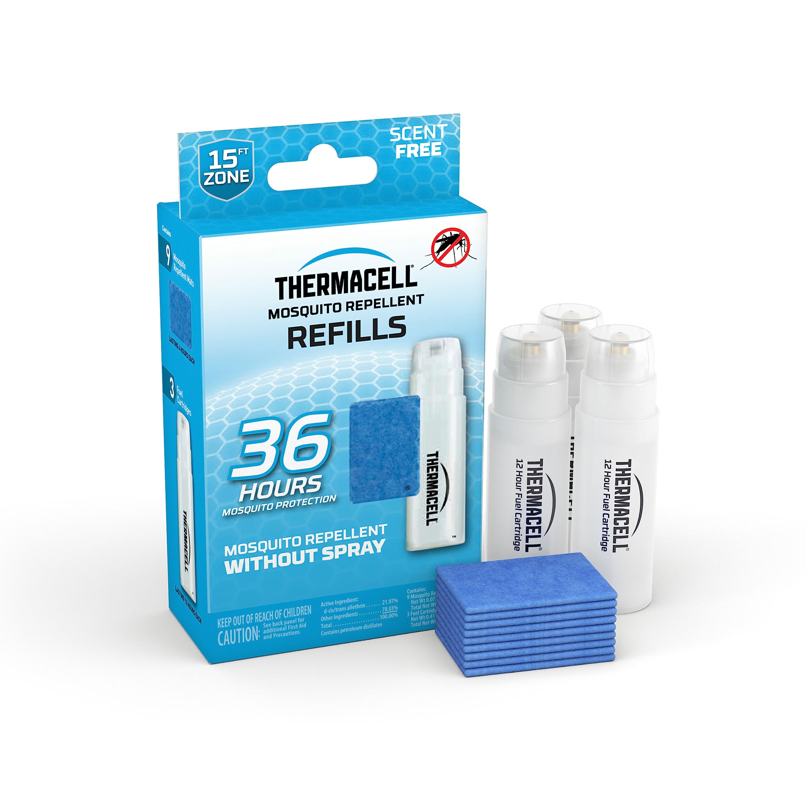 36 Hour - Thermacell Mosquito Repellent Refills; Compatible with Any Fuel-Powered Thermacell Repeller; Highly Effective, Long Lasting $7.54 + Free Shipping w/ Prime or on $35+