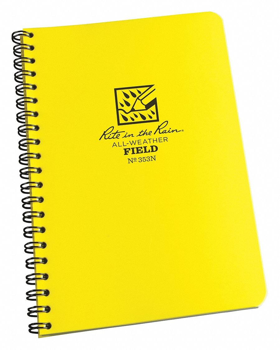 Rite in the Rain Weatherproof Side Spiral Notebook, 4 5/8" x 7" (Yellow) $6.13 + Free Shipping w/ Prime or on $35+