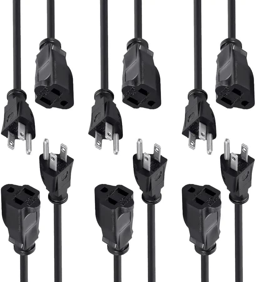 6-Pack 6' Monoprice 3-Prong Extension Cord (16AWG; 13A) $12.15 + Free Shipping w/ Prime or $35+ $12.17