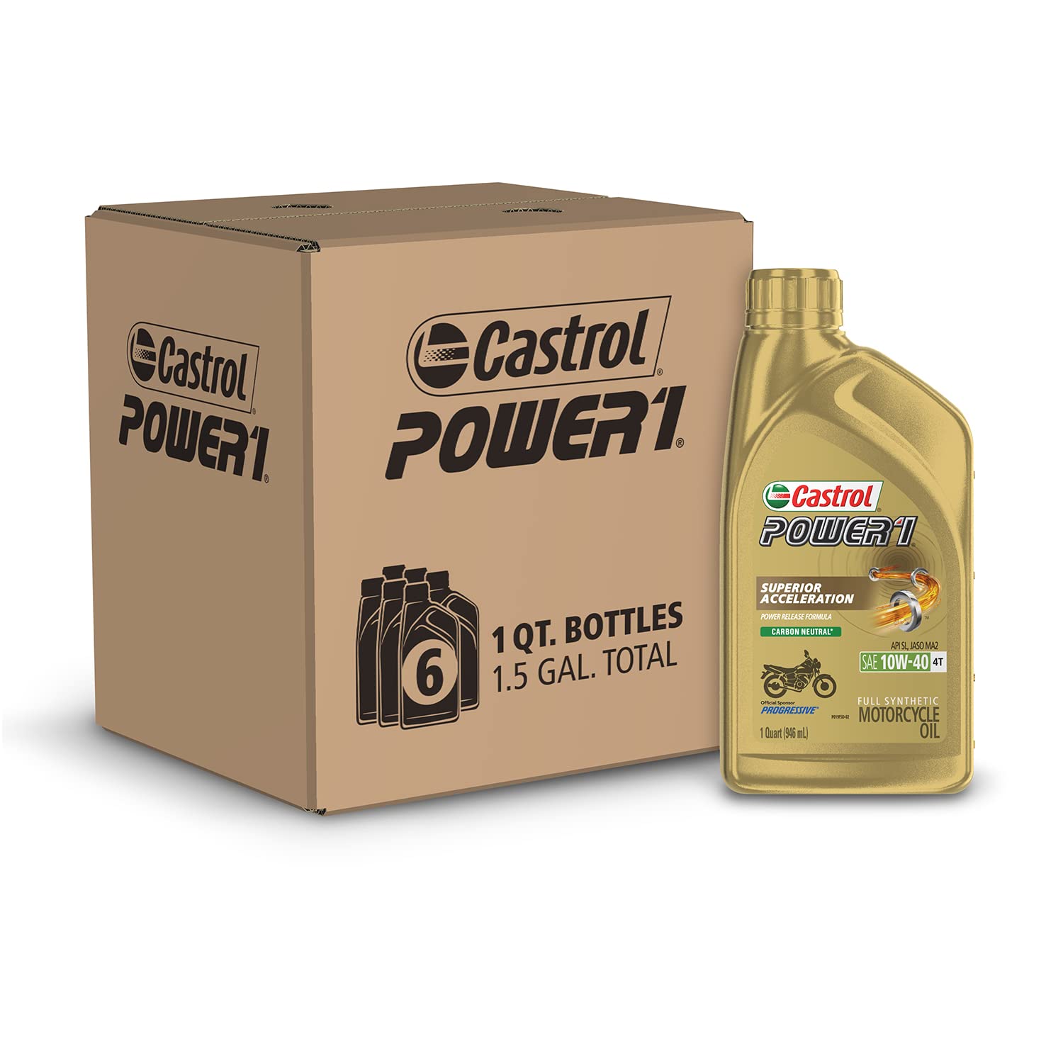 6-Pack Castrol Power1 4T 10W-40 Full Synthetic Motorcycle Oil, 1 Quart $38.49 + Free Shipping