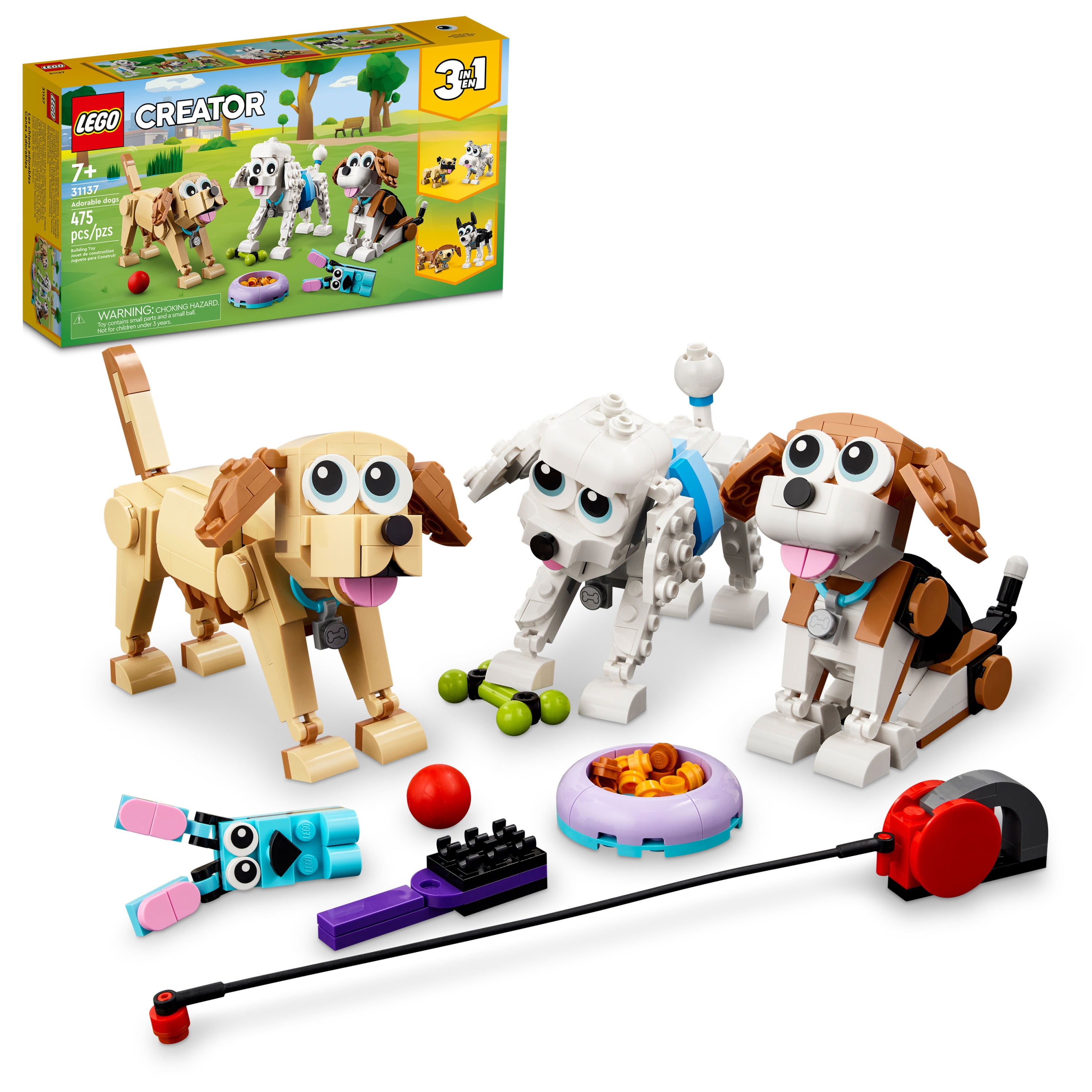 475-Piece LEGO Creator 3 in 1 Adorable Dogs Building Toy Set (31137
