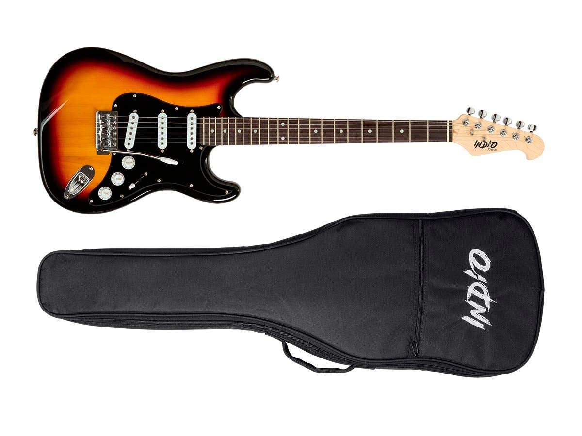 Monoprice Cali Classic Electric Guitar - Sunburst, 6 Strings, Double-Cutaway Solid Body With Gig Bag Indio Series $65.99 + Free Shipping