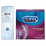 K-Y Jelly Water Based Lubricant (4 Oz) &amp; Durex Extra Sensitive Natural Latex Condoms (24 Count) $14.60 &amp; MORE at Amazon