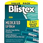3-Pack 0.15oz Blistex Medicated SPF 15 Lip Balm $2.05 w/s&amp;s