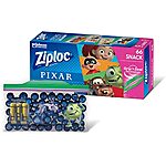 66-Count Ziploc Snack and Sandwich Bags (Pixar Designs) $2.25 w/ Subscribe &amp; Save