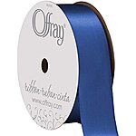 6 Yds. Offray 7/8&quot; Wide Single Face Satin Ribbon (Royal Blue) $1.97 + Free Ship w/Prime