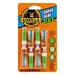 4 Tubes Gorilla Super Glue Gel 3 Gram Tubes Clear $3.12 + Free Ship w/Prime