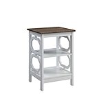 Convenience Concepts Omega End Table with Shelves, Driftwood Top/White, 15.75 in x 15.75 in x 23.75 in $46.34 + Free Shipping