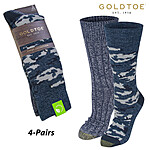 4-Pairs Men's Gold Toe Recycled Camo Crew Socks (Camo / Plain Ocean Blue) $9.99 + Free Shipping