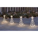 Set of 4 - 18 in. Warm White Spiral Tree LED Pathway Lights $12.49 + Free Shipping