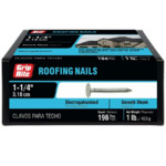 Grip-Rite Fasteners: 196-Pcs 1.25" Roofing Nails (Electrogalvanized, Smooth Shank) $3.35 &amp; More