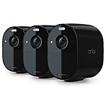 3-Pack Arlo Essential Spotlight Camera - Wireless Security, 1080p Video, Color Night Vision, 2 Way Audio, Wire-Free, Alexa (Black) $99.99 + Free Shipping
