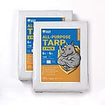 2-Pack GUARD SHIELD White Tarp Waterproof 6x6 Feet Medium Duty All Purpose Poly Tarps Cover 7mil  $9.49 + Free Shipping w/ Prime or on $35+