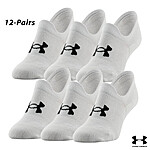 12-PAIR Under Armour Men's Essential Ultra Low Tab Socks (L) $18 + Free Shipping