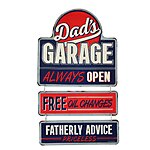 Dad's Garage Linked and Embossed Metal Sign (Great Gift Idea for Father's Day) $12.49 + Free Shipping w/ Prime or on $35+