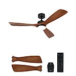 52&quot; VONLUCE Wood Ceiling Fan with Lights, 6 Speeds, Noiseless (Walnut) $69.99 + Free Shipping