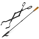 Stanbroil 26” Campfire Fireplace Tongs & 32” Steel Fire Pit Campfire Poker Set $11.50 &amp; More