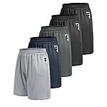 5-Pack Athletic Gym Mens Shorts w/ Pockets (size Large only) $25