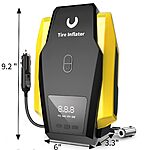 Powools Portable Air Compressor Tire Air Pump (Blue or Yellow) $13