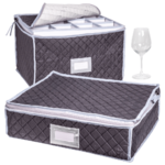 2-Piece Set: Woffit Wine Glasses and Mug Zippered Storage Boxes w/ Dividers $14.99 + Free Shipping
