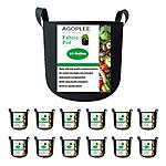 12-Pack 10 Gallon Plant Grow Bags Heavy Duty Thickened Fabric Pots with Handles $10.49 + Free Shipping w/ Prime or on $35+