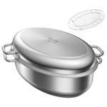 Mr. Captain 3-in-1 18/10 Stainless Steel 17&quot; Roasting Pan with Rack and Lid $49.99 + Free Shipping