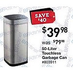 Lowe's Black Friday: EKO 50L Stainless Steel Trash Can with Lid for $39.98