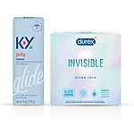 K-Y Jelly 4 oz Personal Lubricant + Durex 16 Count Invisible Ultra Thin Natural Latex Condoms $12.10 / $9.10 AR