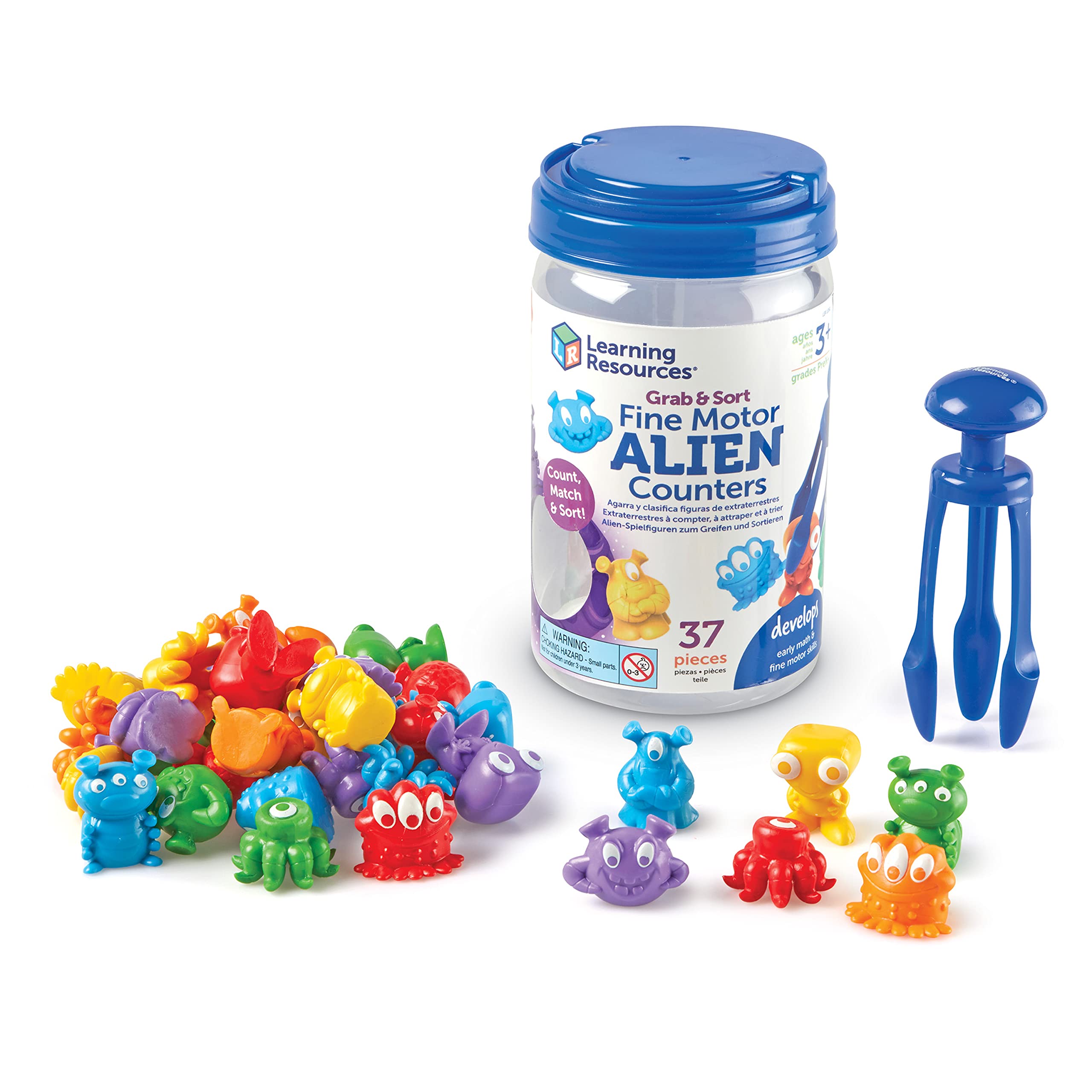 37 Pieces Learning Resources Grab & Sort Fine Motor Alien Math Counters $6.38 + Free Shipping w/ Prime or on $35+