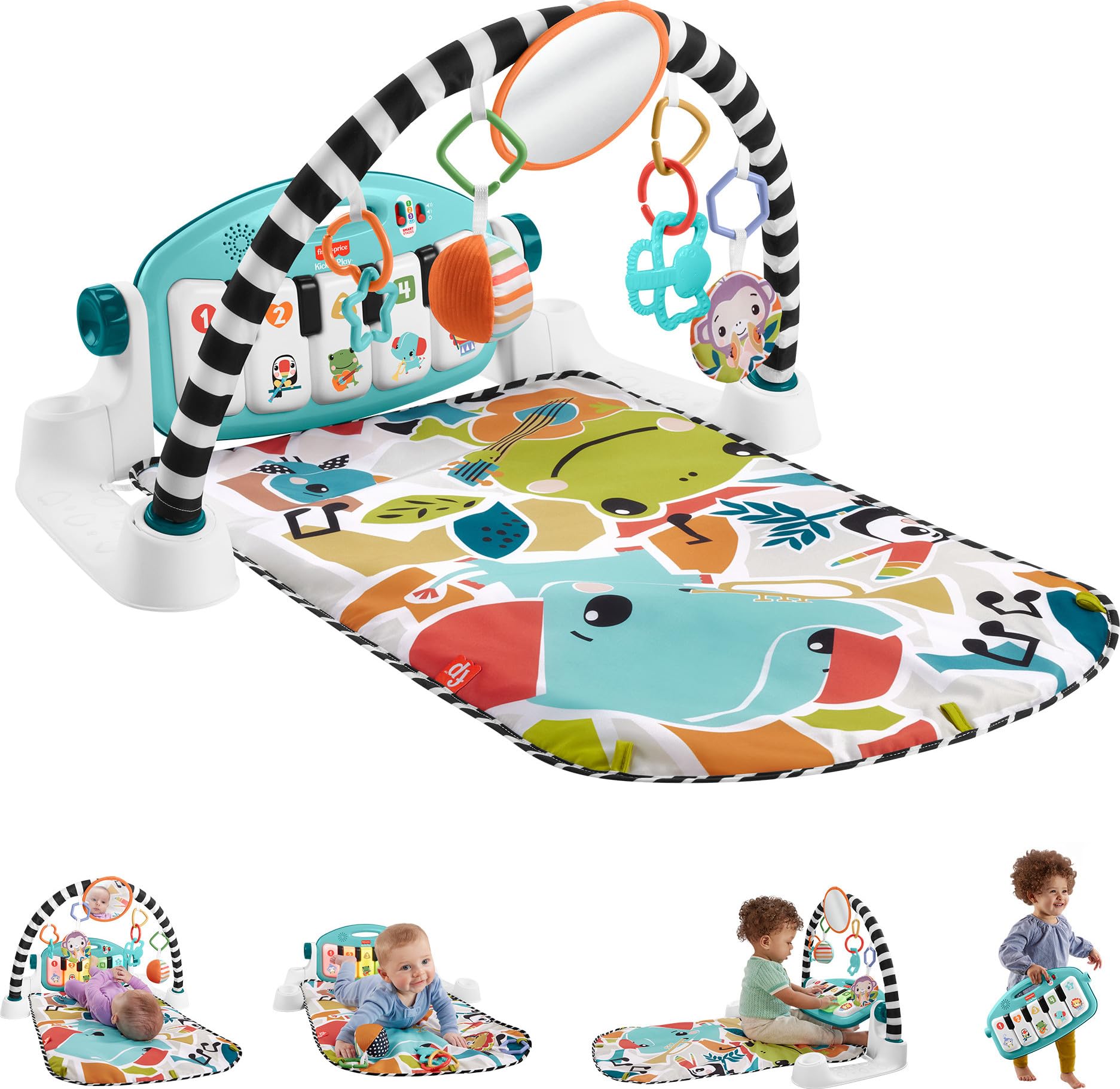 Fisher-Price Baby Activity Mat Glow and Grow Kick & Play Piano Gym, Portable Musical Toy, Smart Stages  $38.68 + Free Shipping