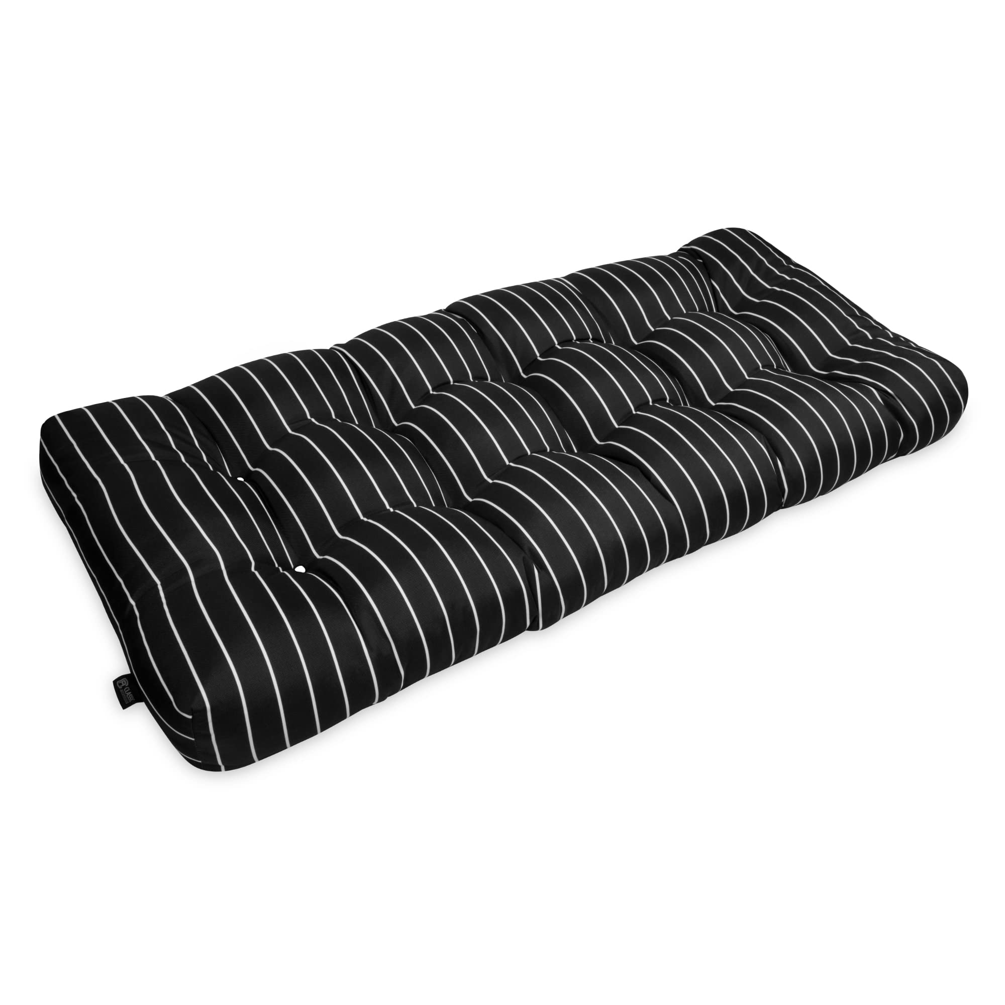 Classic Accessories 62-268-010401-EC Classic Patio Bench Cushion, Black Ink, Stripe, 48" W x 18" D x 5" Thick $22.09 + Free Shipping w/ Prime or on $35+