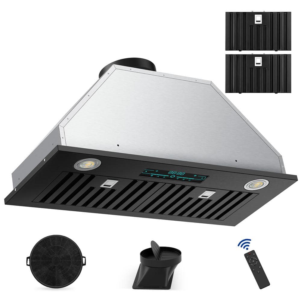 Velva 30 in. 900 CFM Convertible Ductless Insert Range Hood In Stainless Steel, Black w/Touch Panel Control $140.00 + Free Shipping