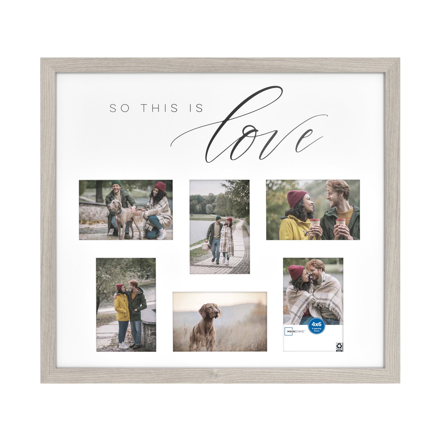 Mainstays Love 6-Opening 4" x 6" Gray Collage Picture Frame 20"L x .875"D x 22"H $3.66  + Free S&H w/ Walmart+ or $35+
