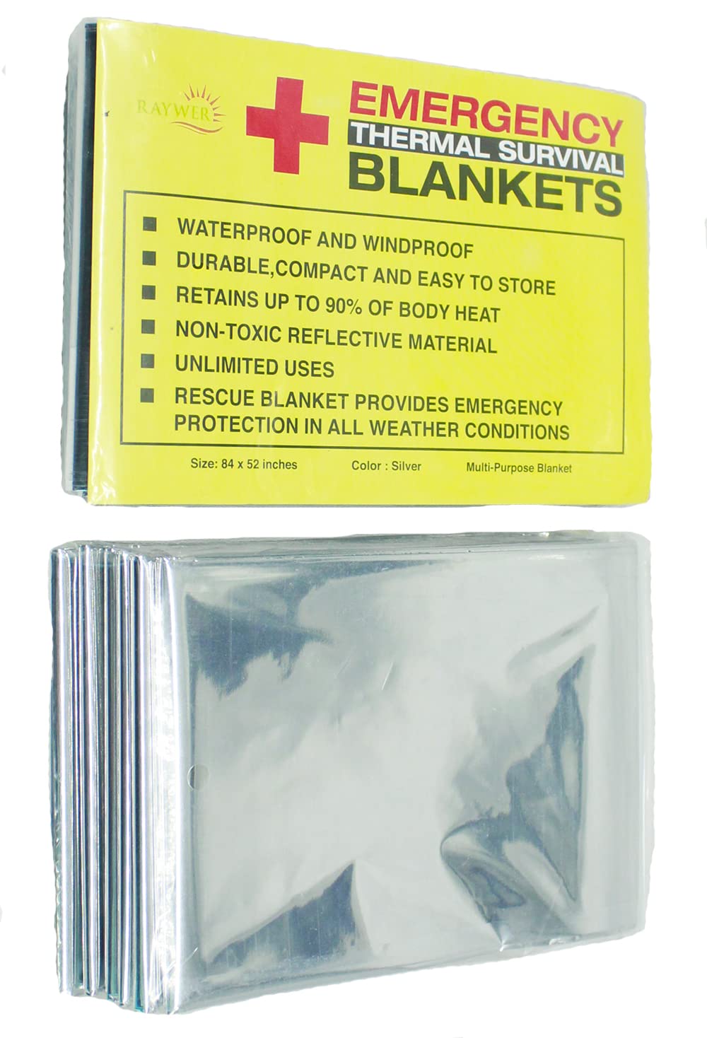 4 Pack Emergency Thermal Survival Blankets, Mylar Blankets for Outdoor, Camping, Hiking, Survival 84x52 $2.99 + Free Shipping w/ Prime or on $35+