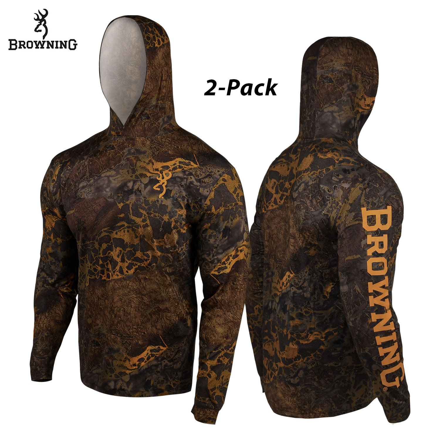 2Pack Browning Tech Performance Men's Hooded Crew 17.99 + Free Shipping