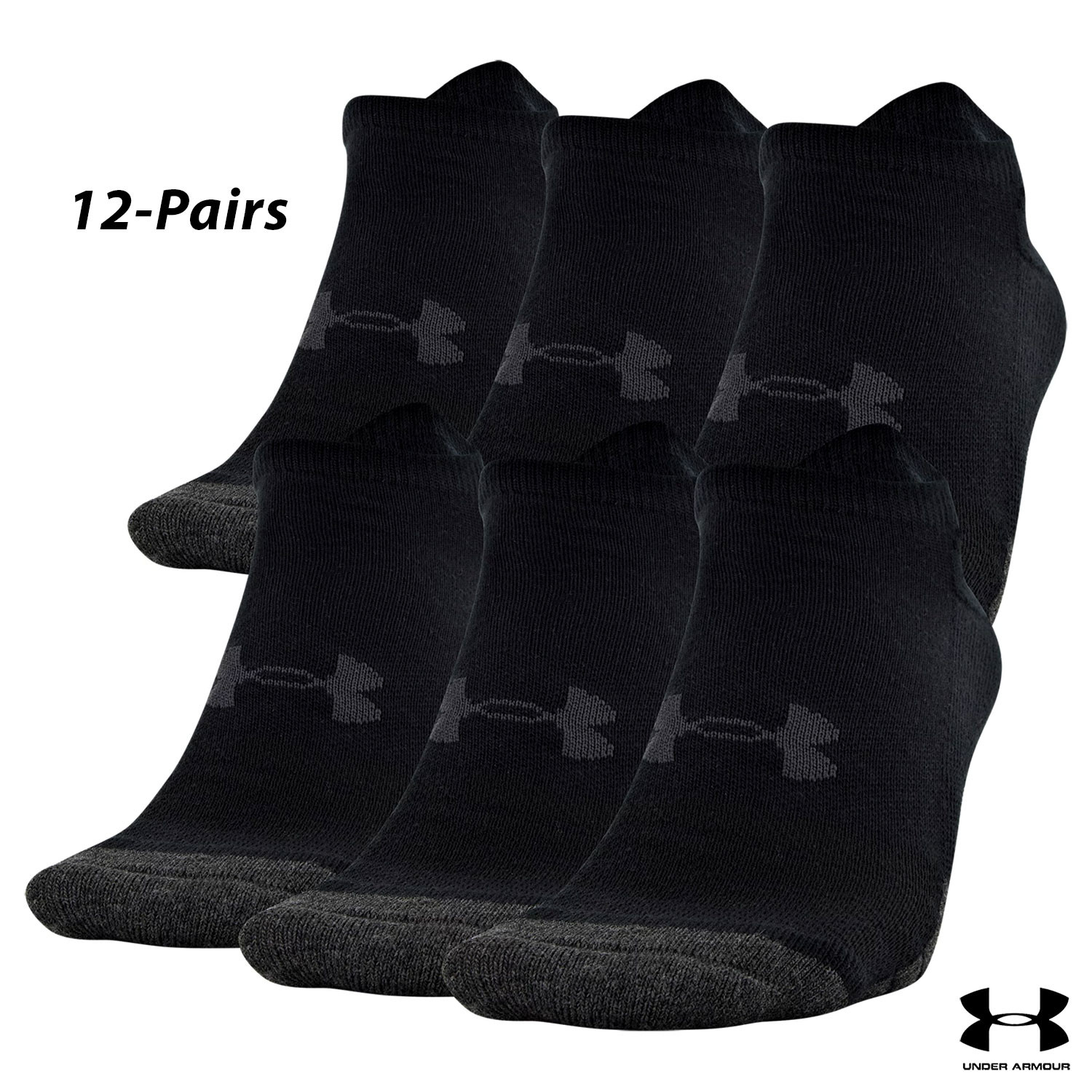 12-Pairs Under Armour Performance Tech No Show Socks (XL) $19.99 + Free Shipping