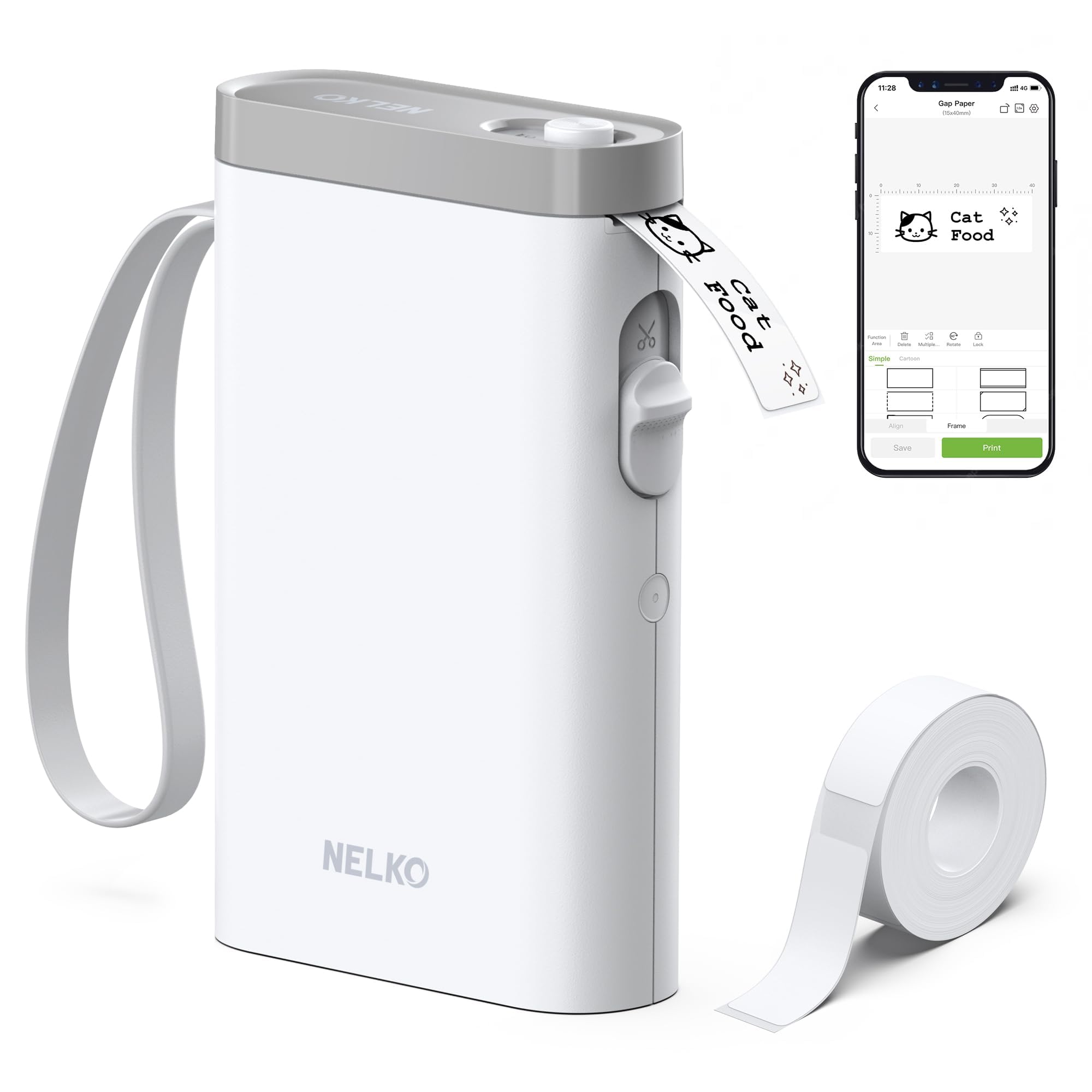 Nelko P21 Bluetooth Label Maker (White, iOS & Android Compatible) $9.99 + Free Shipping w/ Prime or on $35+