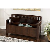 Linon Home Decor Cynthia Storage Bench 50 W X 17 25 D X 32 H Walnut 96 51 Amazon Slickdeals Net