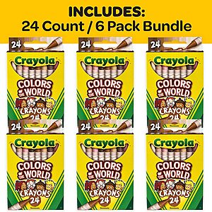 Crayola Crayons 24 Count, Colors of The World, Skin