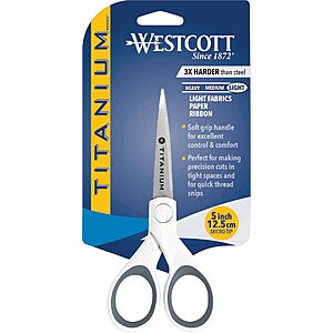 Westcott - Westcott 5 Straight Titanium Bonded Craft Scissors with Micro  Tip (16376)